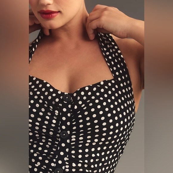 NWT Size 20W - Maeve Halter Ruched Midi Dress - Picture 3 of 16